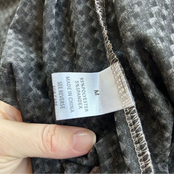 Wishlist Iridescent Champagne 3/4 Sleeve Boxy Faux Velvet Dress Chrome Gray Silv - Picture 7 of 8